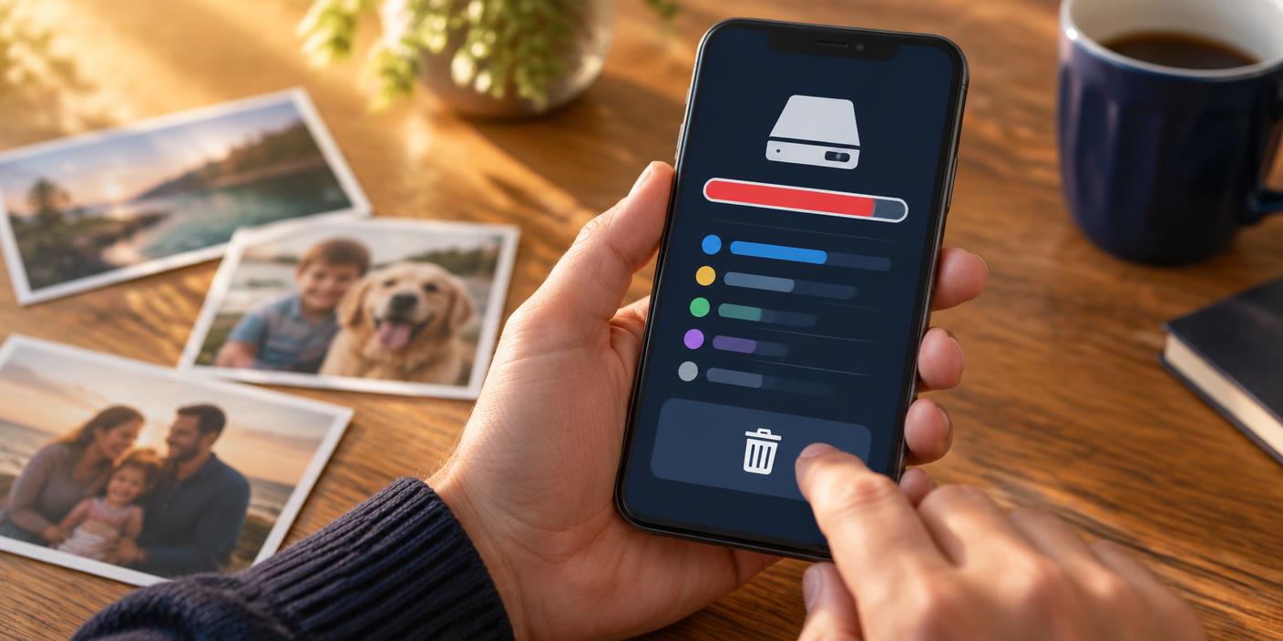 Vérification de l’espace occupé sur un téléphone
